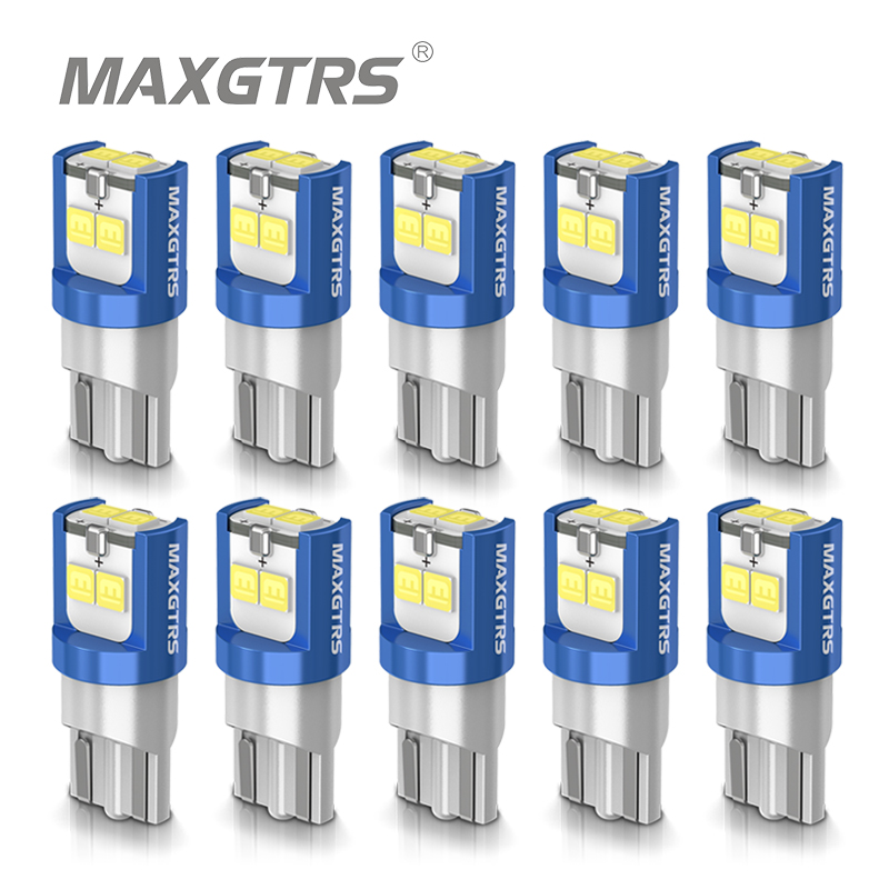 Actinic Blue Led - 10x 194 168 T10 LED W5W