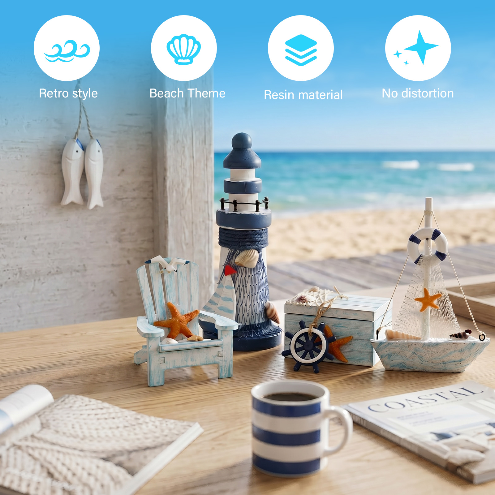 Set di 7 Miniature in Legno St - Marine Aquarium Home recensione e prezzo